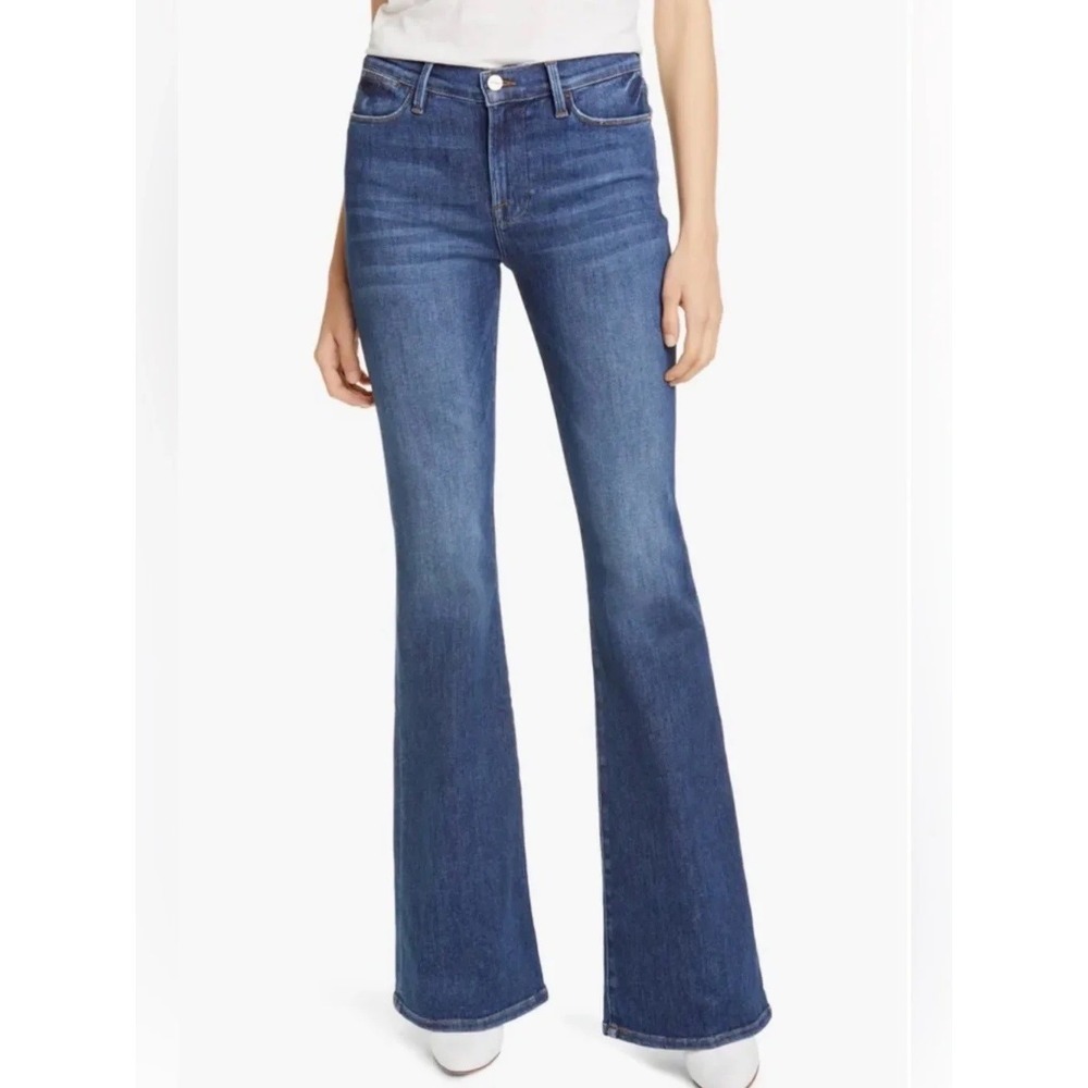 Frame Denim Le High‎ Flare Denim Jean Blue Women's Size 30 Western Retro Boho